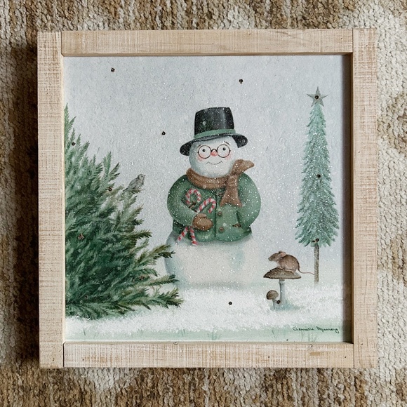 Winter Woodland Snowman Light Up Picture - Picture 1 of 5